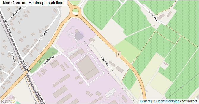 Nad Oborou - mapa podnikání