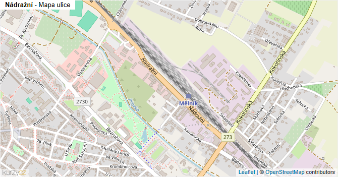 Nádražní - mapa ulice