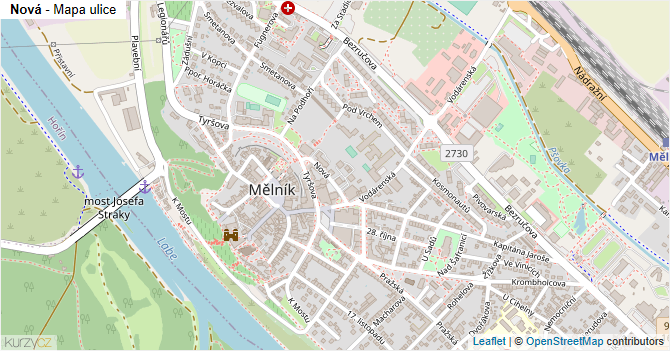 Nová - mapa ulice