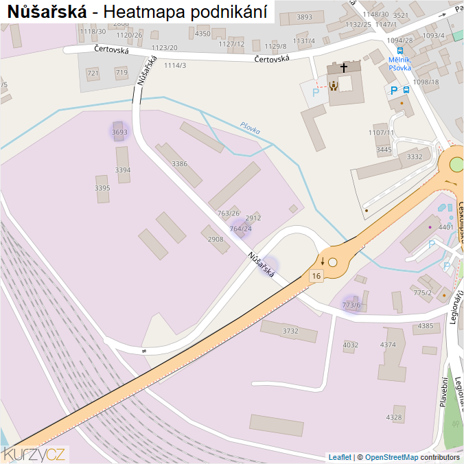Mapa Nůšařská - Firmy v ulici.