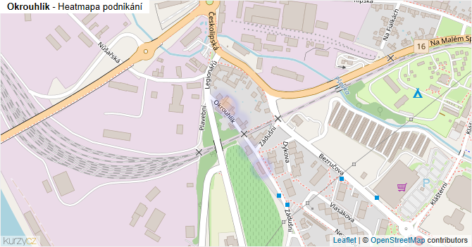 Okrouhlík - mapa podnikání