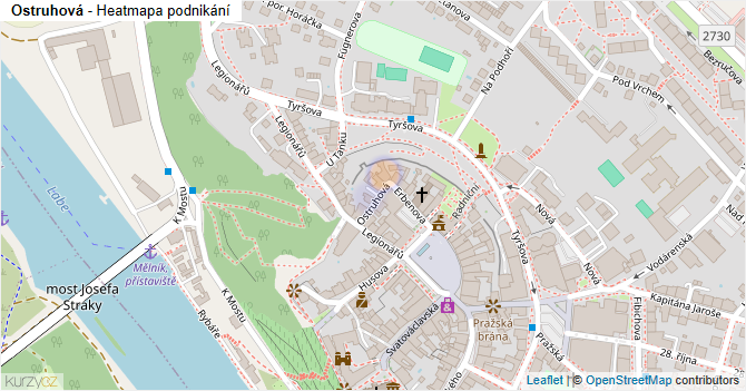 Ostruhová - mapa podnikání