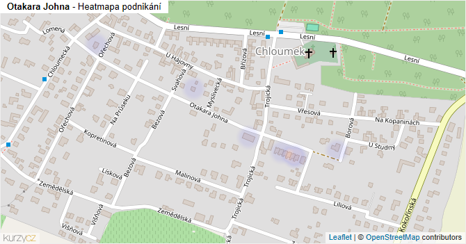 Otakara Johna - mapa podnikání