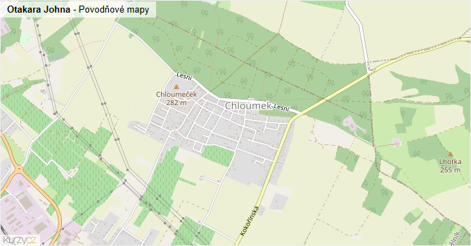 Otakara Johna - záplavové mapy stoleté vody