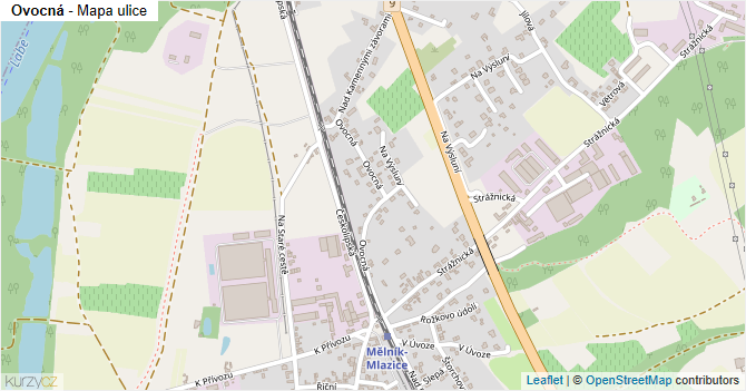 Ovocná - mapa ulice