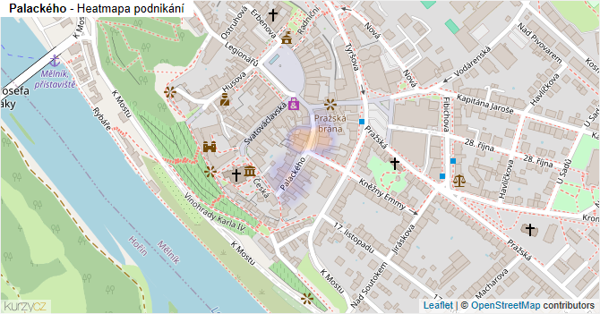 Palackého - mapa podnikání