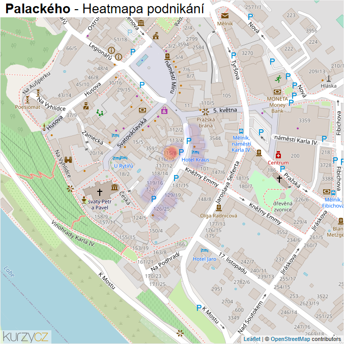 Mapa Palackého - Firmy v ulici.