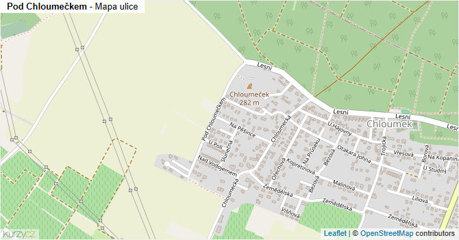Pod Chloumečkem - mapa ulice