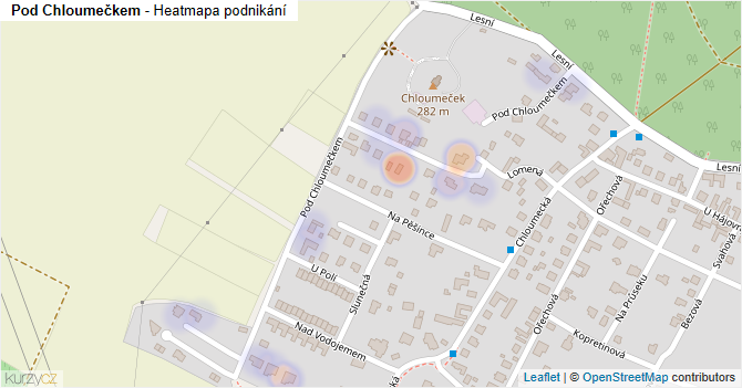 Pod Chloumečkem - mapa podnikání