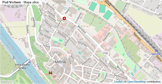 Pod Vrchem - mapa ulice