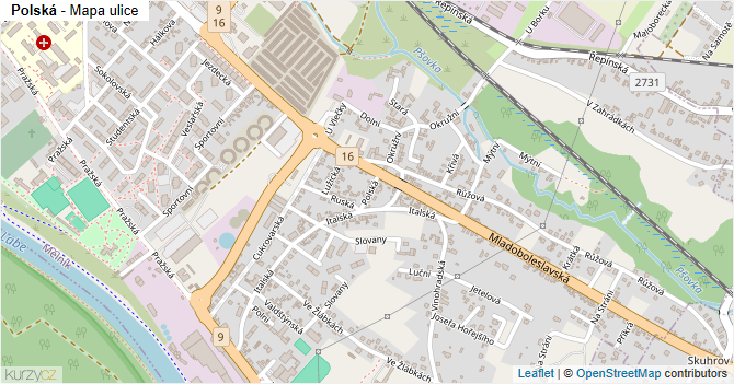 Polská - mapa ulice