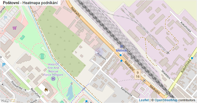 Poštovní - mapa podnikání