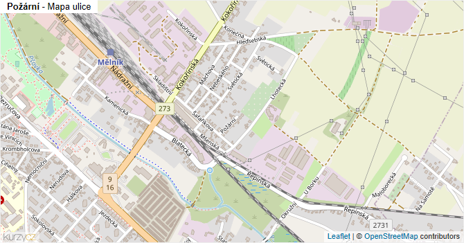 Požární - mapa ulice