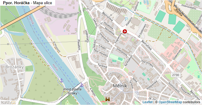 Ppor. Horáčka - mapa ulice
