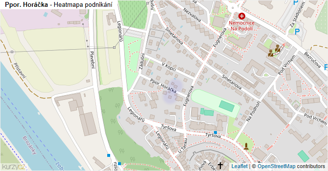 Ppor. Horáčka - mapa podnikání