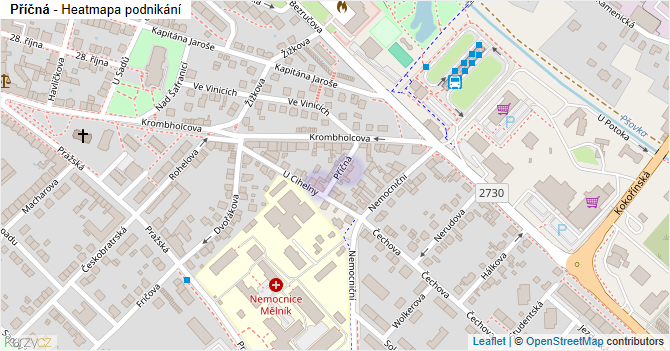 Příčná - mapa podnikání