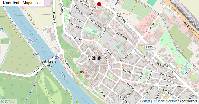 Radniční - mapa ulice