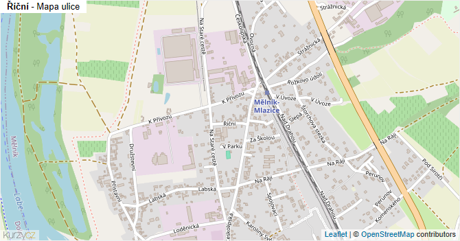 Říční - mapa ulice