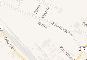 Rožní v obci Mělník - mapa ulice