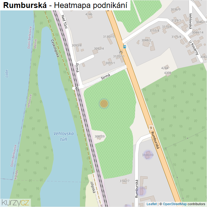Mapa Rumburská - Firmy v ulici.