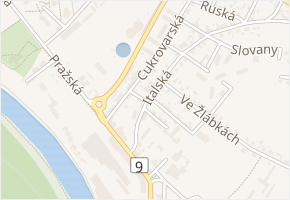 Rumunská v obci Mělník - mapa ulice