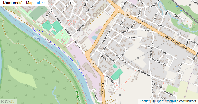 Rumunská - mapa ulice