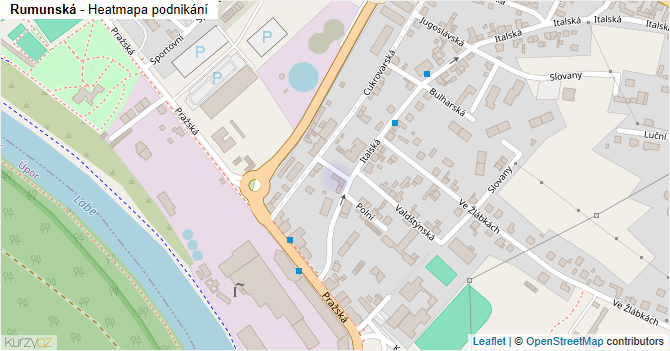 Rumunská - mapa podnikání