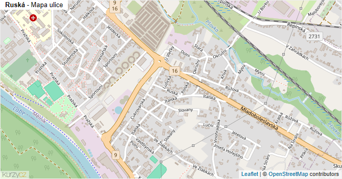 Ruská - mapa ulice
