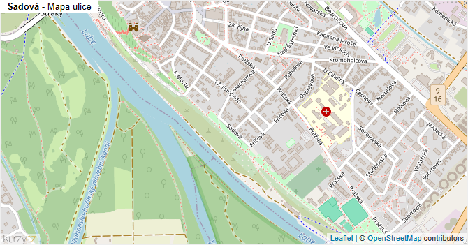 Sadová - mapa ulice