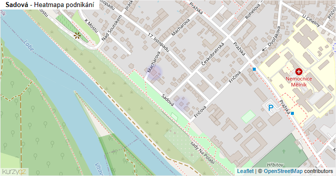 Sadová - mapa podnikání