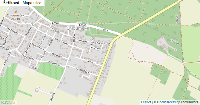 Šeříková - mapa ulice