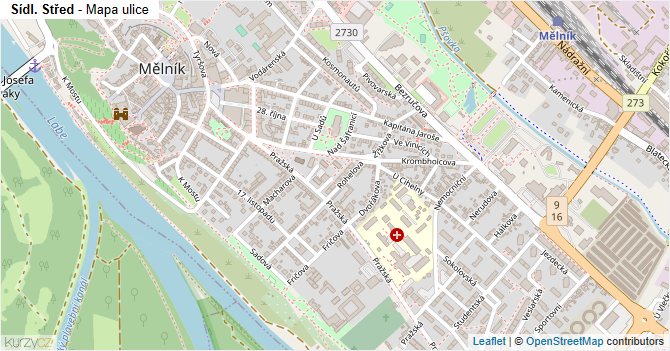 Sídl. Střed - mapa ulice