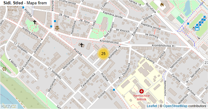 Sídl. Střed - mapa firem