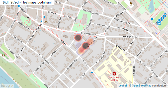Sídl. Střed - mapa podnikání
