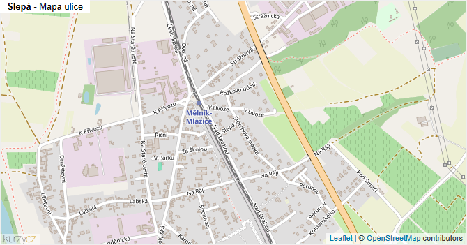 Slepá - mapa ulice