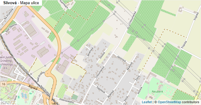 Slívová - mapa ulice