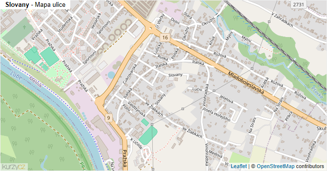 Slovany - mapa ulice