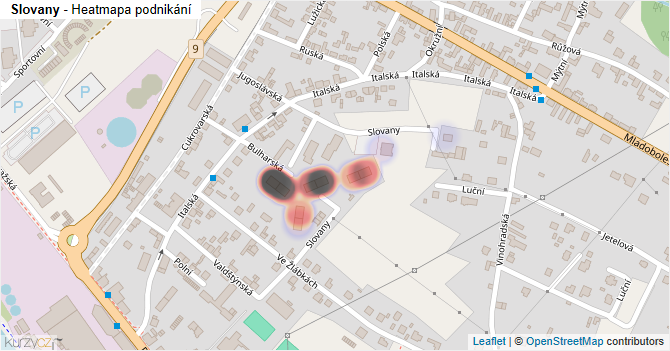 Slovany - mapa podnikání