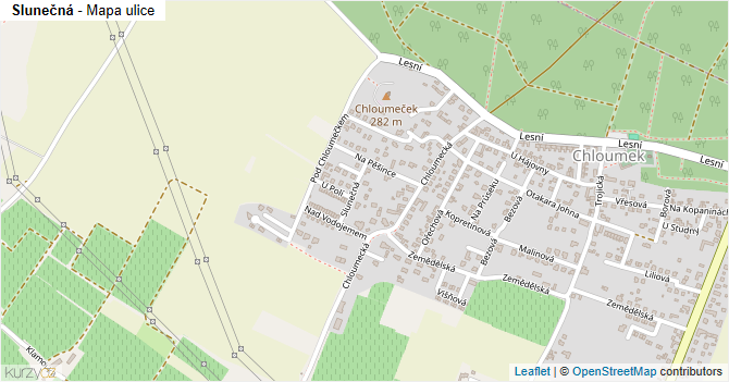 Slunečná - mapa ulice