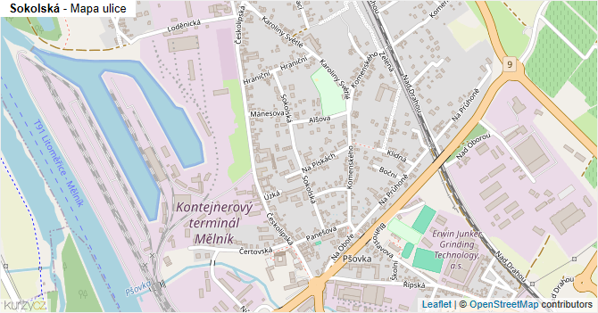 Sokolská - mapa ulice