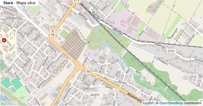 Stará - mapa ulice