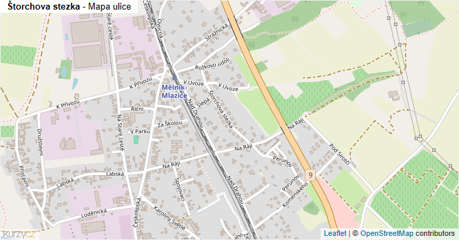 Štorchova stezka - mapa ulice