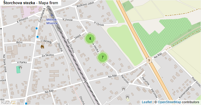 Štorchova stezka - mapa firem