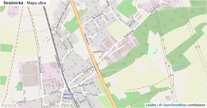 Strážnická - mapa ulice
