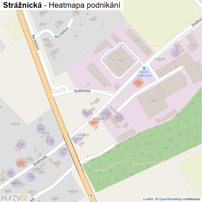 Mapa Strážnická - Firmy v ulici.