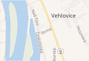 Strmá v obci Mělník - mapa ulice