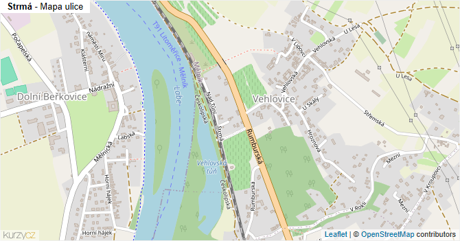Strmá - mapa ulice