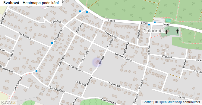 Svahová - mapa podnikání