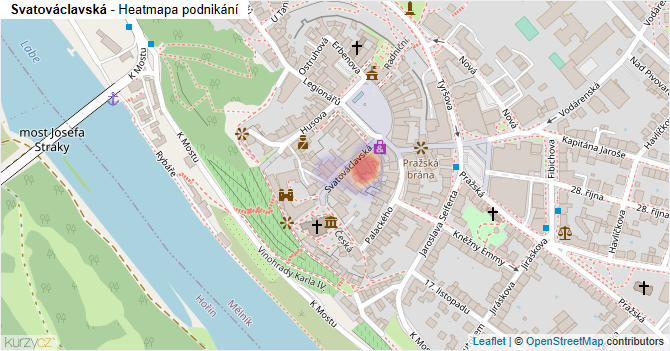 Svatováclavská - mapa podnikání