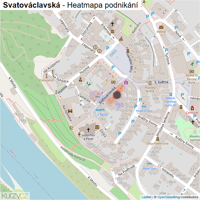 Mapa Svatováclavská - Firmy v ulici.